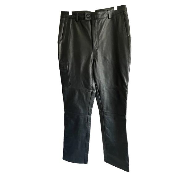 HOMME + FEMME LEATHER PANTS NEW SZ 36x32, New Without Tags, Retails for 700$ - Picture 1 of 12